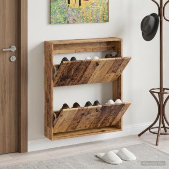 ARDEBO.de - Wandmontierter Schuhschrank BREDA 71 x 17 x 86 cm Holzwerkstoff