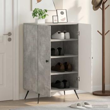 ARDEBO.de - Schuhschrank BREDA 59,5 x 39,5 x 90 cm Holzwerkstoff Betongrau