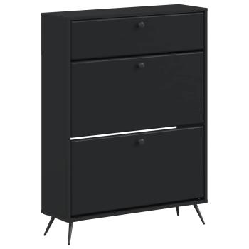 Schuhschrank BREDA 78 x 24 x 103 cm Holzwerkstoff Schwarz