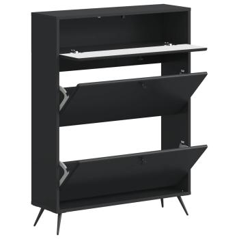 Schuhschrank BREDA 78 x 24 x 103 cm Holzwerkstoff Schwarz
