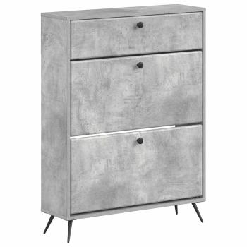 Schuhschrank BREDA 78 x 24 x 103 cm Holzwerkstoff Betongrau