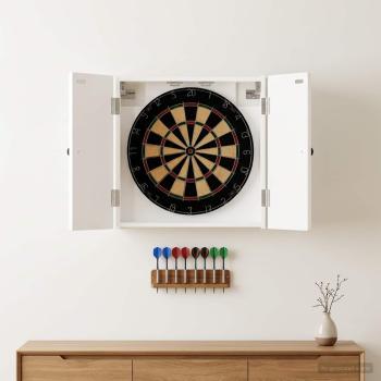ARDEBO.de - Dartboard Schrank BREDA Hochglanz Wei? 52,5 x 10,5 x 53,5 cm
