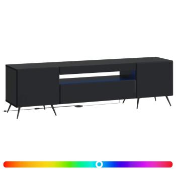 LED-TV-Schrank Schwarz Holzwerkstoff