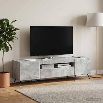 ARDEBO.de - LED-TV-Schrank Betongrau Holzwerkstoff