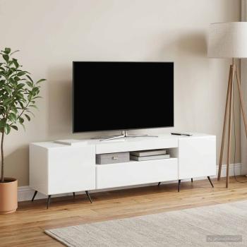 ARDEBO.de - LED-TV-Schrank Hochglanz Weiß Holzwerkstoff