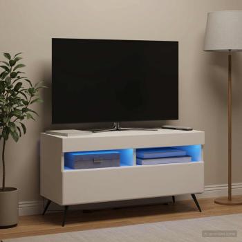 ARDEBO.de - LED-TV-Schrank Weiß Holzwerkstoff