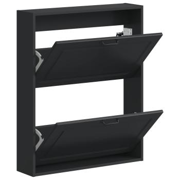 Wandmontierter Schuhschrank UTRECHT 71 x 17 x 86 cm Schwarz