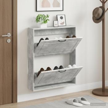 ARDEBO.de - Wandmontierter Schuhschrank UTRECHT 71 x 17 x 86 cm Betongrau