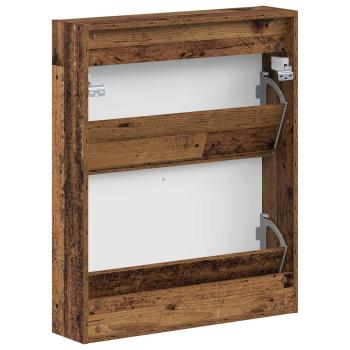 Wandmontierter Schuhschrank UTRECHT 71 x 17 x 86 cm Altholz