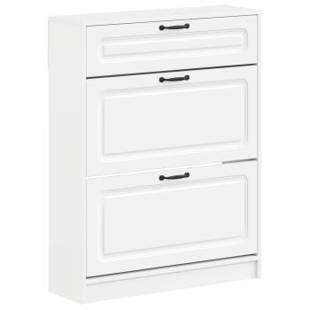Schuhschrank UTRECHT 78 x 24 x 100 cm Holzwerkstoff Weiß