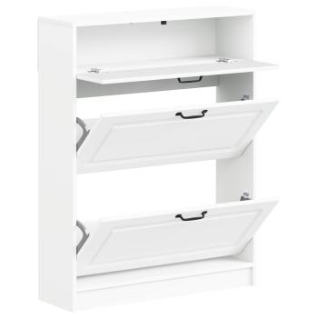 Schuhschrank UTRECHT 78 x 24 x 100 cm Holzwerkstoff Weiß