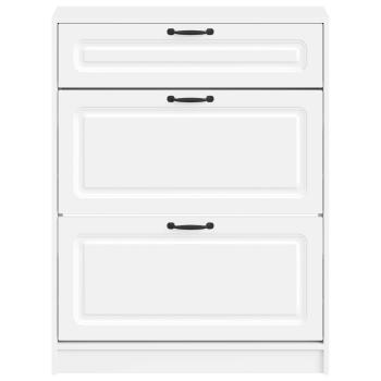 Schuhschrank UTRECHT 78 x 24 x 100 cm Holzwerkstoff Weiß