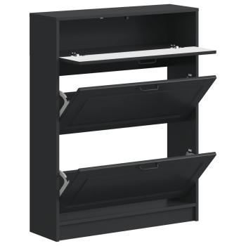 Schuhschrank UTRECHT 78 x 24 x 100 cm Holzwerkstoff Schwarz
