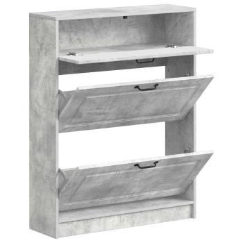Schuhschrank UTRECHT 78 x 24 x 100 cm Holzwerkstoff Betongrau