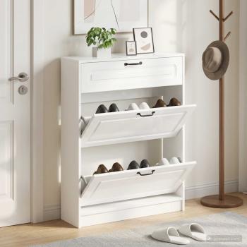 ARDEBO.de - Schuhschrank UTRECHT 78 x 24 x 100 cm Holzwerkstoff