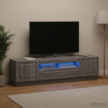LED-TV-Schrank Sonoma-Grau Holzwerkstoff