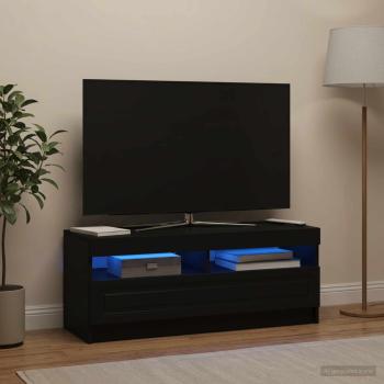 LED-TV-Schrank Schwarz Holzwerkstoff