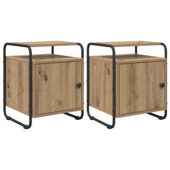 Nachttisch 2 Stk. Artisan-Eiche Holzwerkstoff