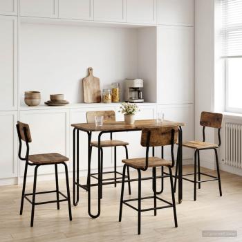 ARDEBO.de - Esstisch 100 x 50 x 75 cm Holzwerkstoff Altholz Rechtwinklig