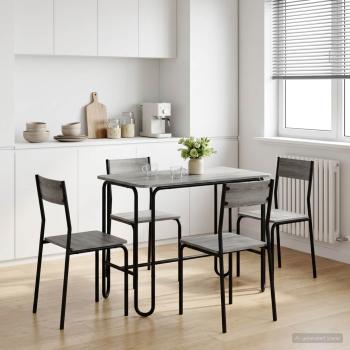 ARDEBO.de - Esstisch 100 x 50 x 75 cm Holzwerkstoff Grau Sonoma