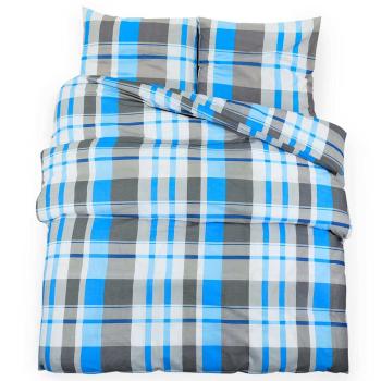 Bettwäsche-Set Blau und Grau 155x220 cm Baumwolle