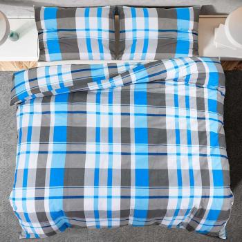 Bettwäsche-Set Blau und Grau 155x220 cm Baumwolle