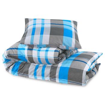 Bettwäsche-Set Blau und Grau 155x220 cm Baumwolle