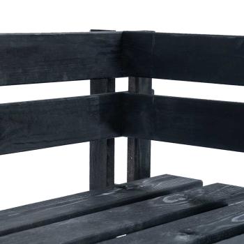Outdoor-Eckbank Paletten Holz Schwarz