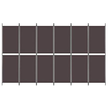 6-tlg. Paravent Braun 300x180 cm Stoff