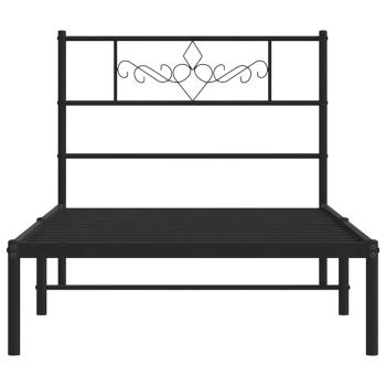 Bettgestell mit Kopfteil Metall Schwarz 100x200 cm