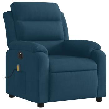 Massagesessel Elektrisch Blau Samt
