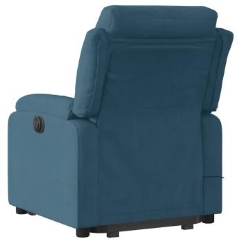 Massagesessel mit Aufstehhilfe Elektrisch Blau Samt