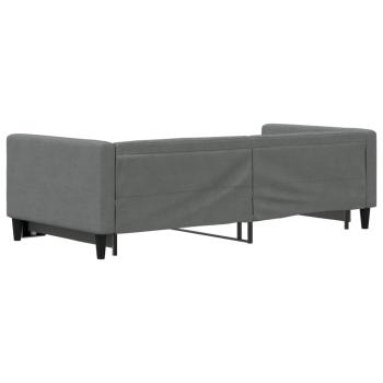 Tagesbett Ausziehbar Dunkelgrau 100x190 cm Stoff