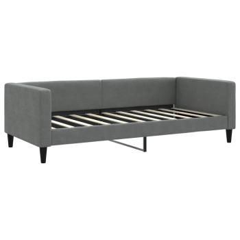 Tagesbett Ausziehbar Dunkelgrau 100x190 cm Stoff