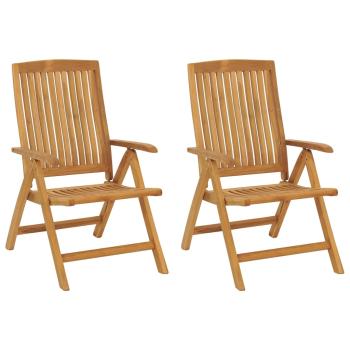 Klappstühle mit Kissen, 2 Stück, Massivholz Teak