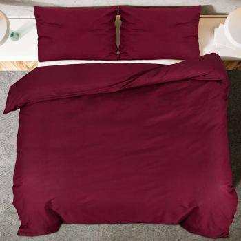 Bettwäsche-Set Bordeauxrot 155x220 cm Leichte Mikrofaser