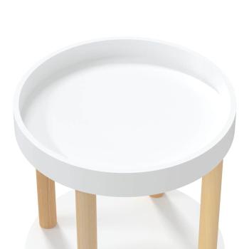 Servierwagen 3 Etagen Weiß 38x38x82cm Holzwerkstoff Kiefernholz