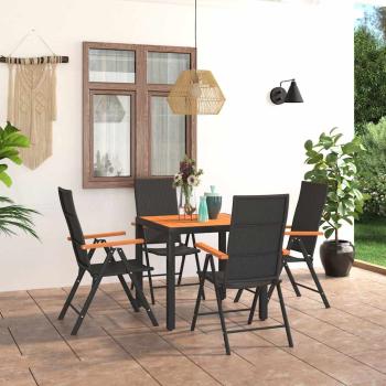 ARDEBO.de - 5-tlg. Garten-Essgruppe Schwarz und Braun