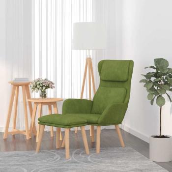 ARDEBO.de - Relaxsessel mit Hocker Hellgrün Samt
