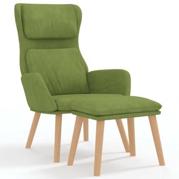 Relaxsessel mit Hocker Hellgrün Samt