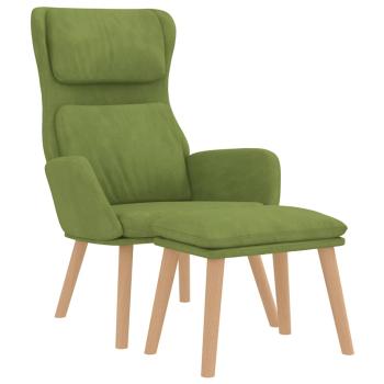 Relaxsessel mit Hocker Hellgrün Samt