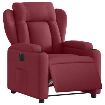 Relaxsessel Elektrisch Weinrot Stoff