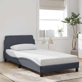ARDEBO.de - Bettgestell "Dover" Dunkelgrau 100x190 cm Samt