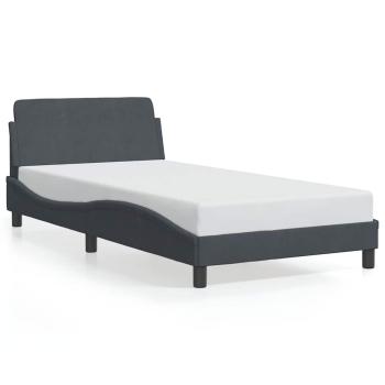Bettgestell "Dover" Dunkelgrau 100x190 cm Samt