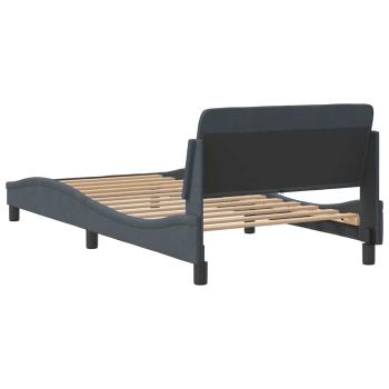 Bettgestell "Dover" Dunkelgrau 100x190 cm Samt