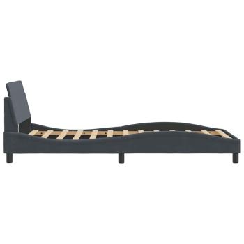 Bettgestell "Dover" Dunkelgrau 100x190 cm Samt