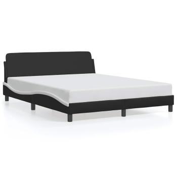 Bettgestell "Dover" Schwarz und Weiß 152x203 cm Kunstleder