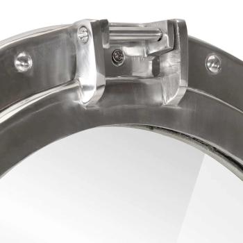 Bullaugen-Spiegel Wandmontage Ø50 cm Aluminium und Glas