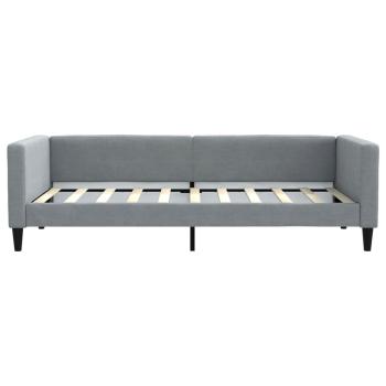 Tagesbett Ausziehbar mit Schubladen Hellgrau 100x190 cm Stoff