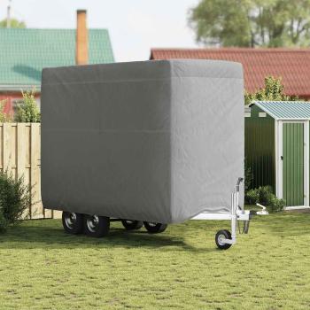 ARDEBO.de - Schutzh?lle f?r Pferdeanh?nger Grau 334x148x230 cm Vliesstoff